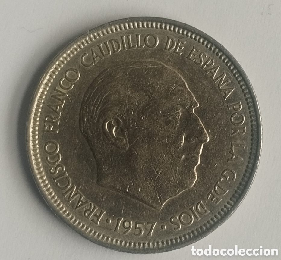 Monedas Franco: MONEDA DE 5 PESETAS FRANCO 1957 ESTRELLA 59 (FOTO)