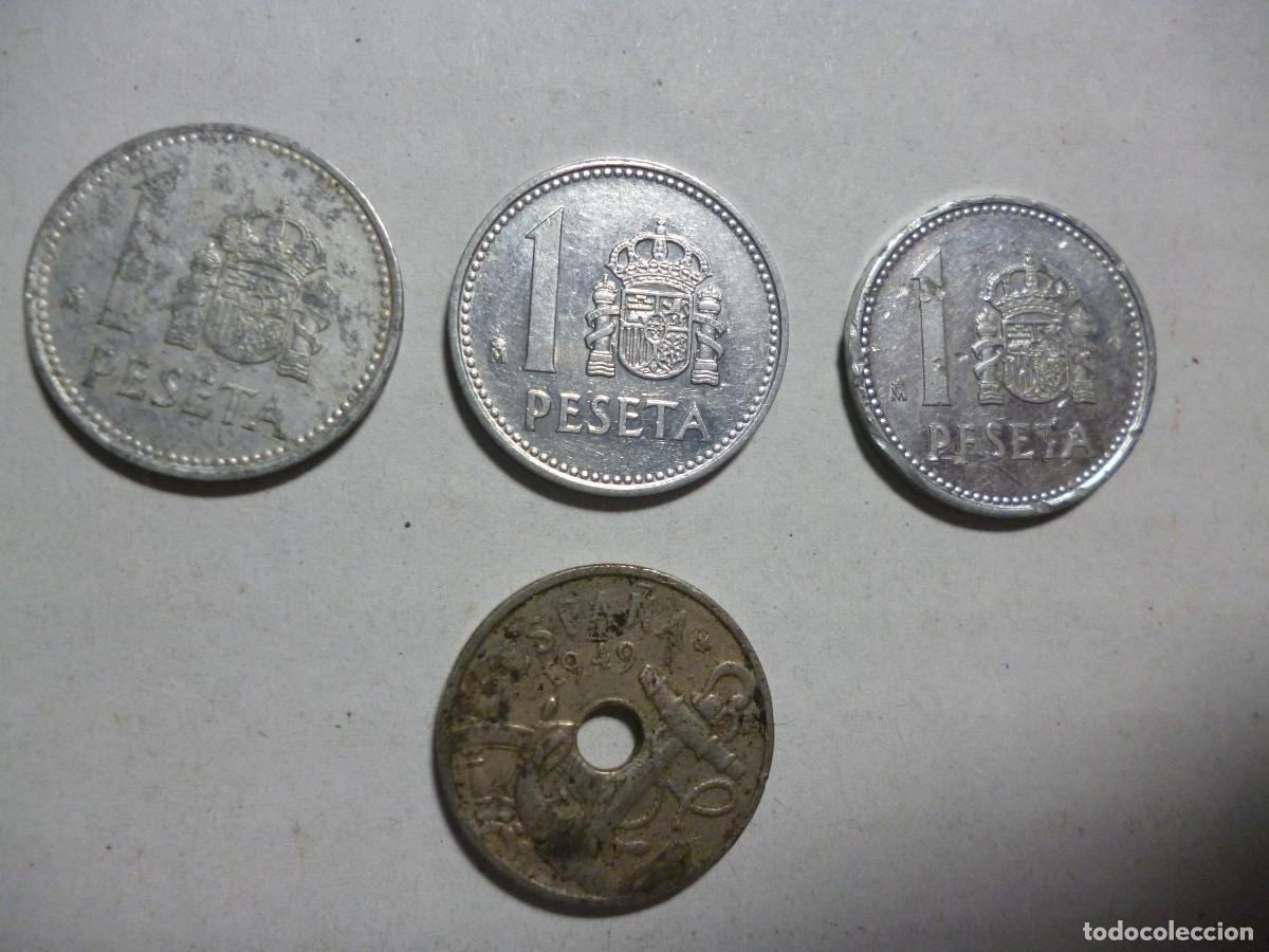 Monedas Franco: 3 MONEDAS 1 PTA J.CARLOS 86,87,88 Y UNA DE 50 CTS 1949 *62