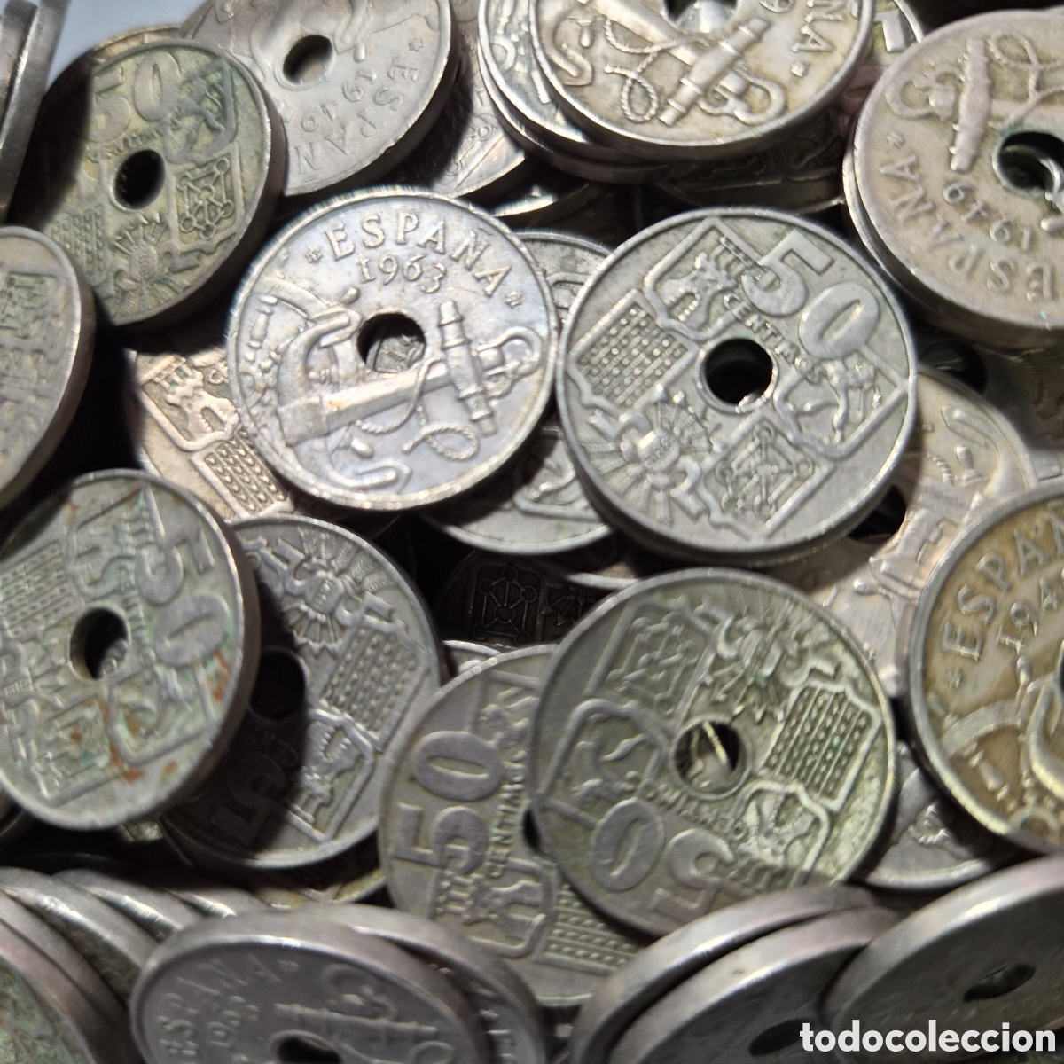 Monedas Franco: Lote de 190 monedas de 50 centimos Espa&ntilde;a