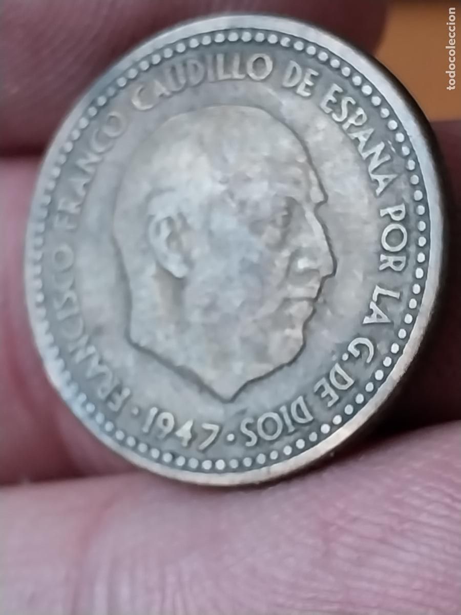 Monedas Franco: PESETA 1947 ESTRELLAS ILEGIBLES ESTADO ESPA&Ntilde;OL MONEDA CIRCULADA ORIGINAL --..**..