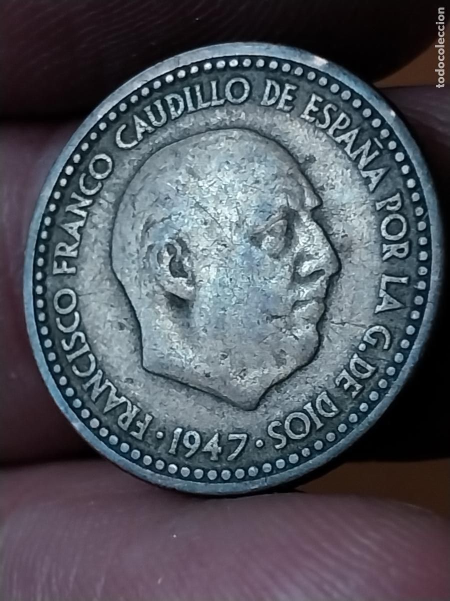Monedas Franco: PESETA 1947 ESTRELLAS ILEGIBLES ESTADO ESPA&Ntilde;OL MONEDA CIRCULADA ORIGINAL -..**..-..
