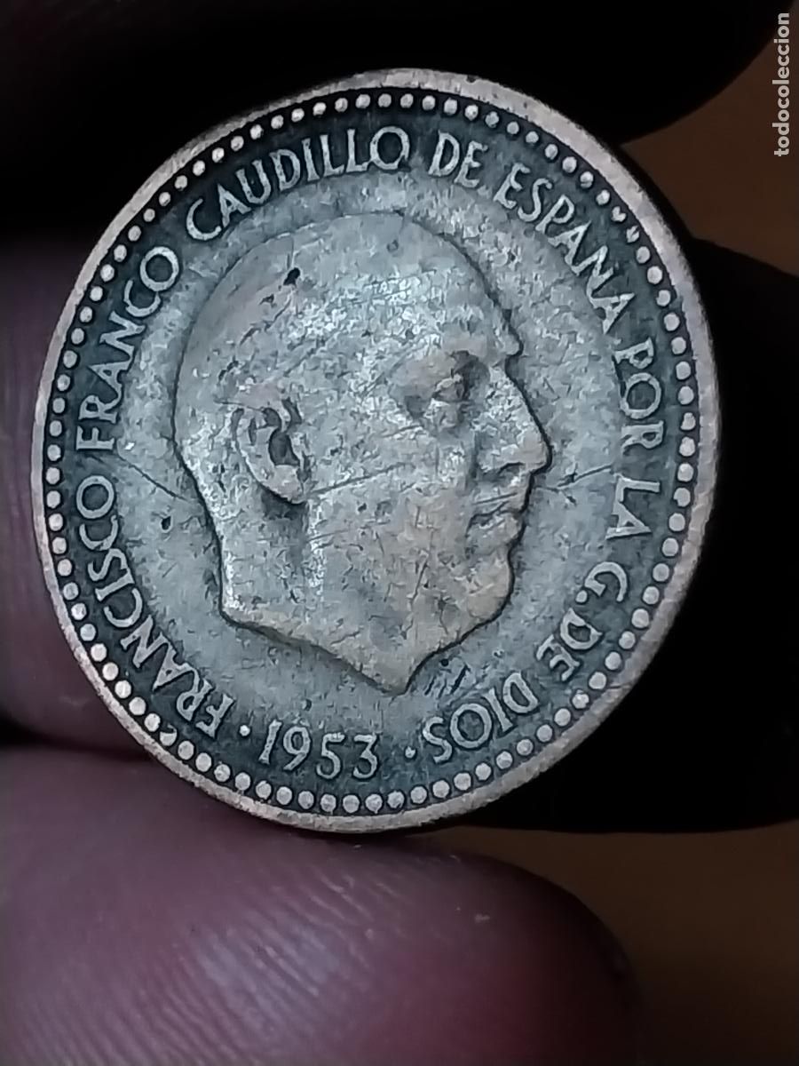 Monedas Franco: PESETA 1953 ESTRELLAS ILEGIBLES ESTADO ESPA&Ntilde;OL MONEDA CIRCULADA ORIGINAL -.**...._**
