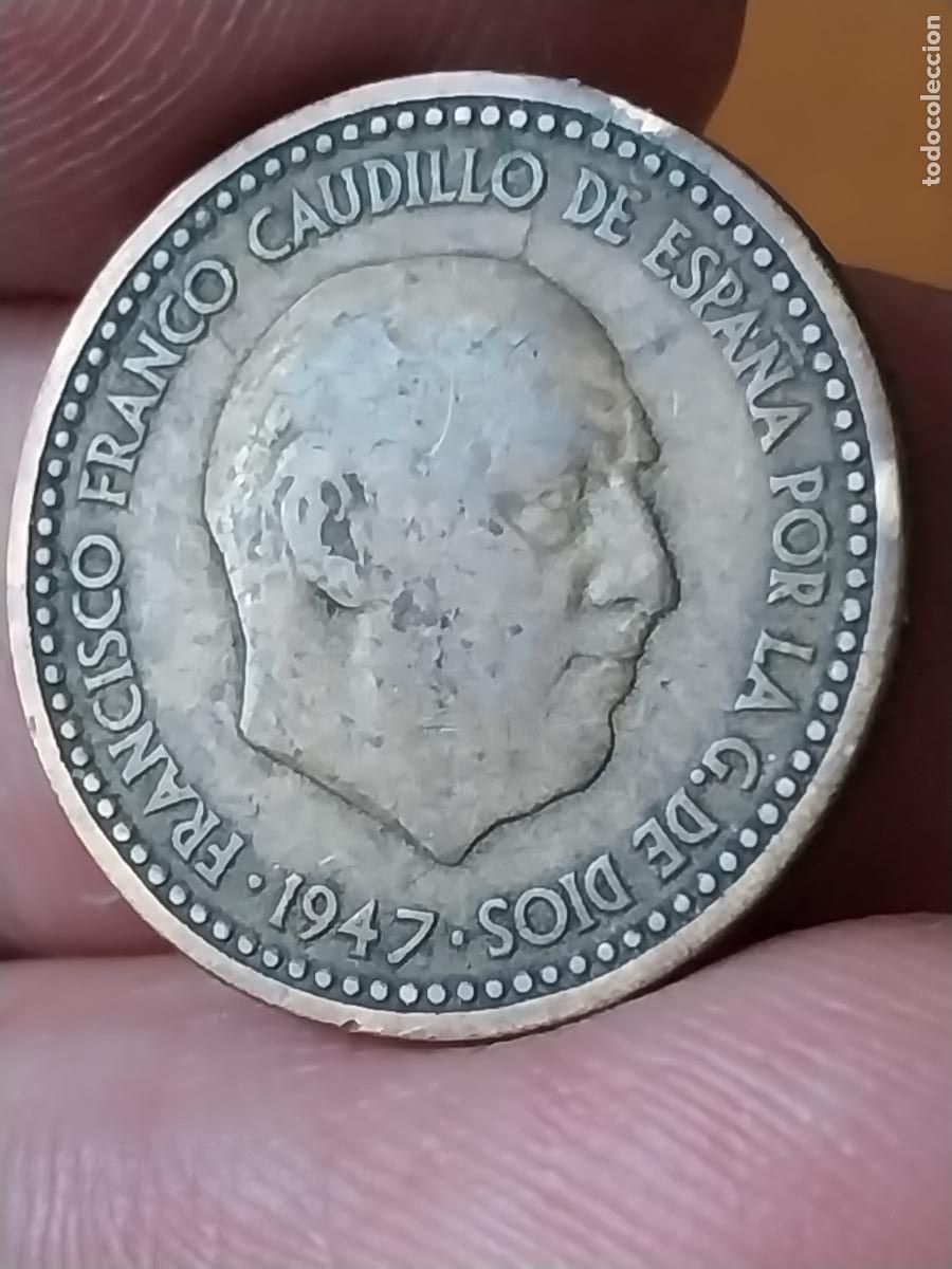 Monedas Franco: PESETA 1947 ESTRELLAS ILEGIBLES ESTADO ESPA&Ntilde;OL MONEDA CIRCULADA ORIGINAL -.**...._**...