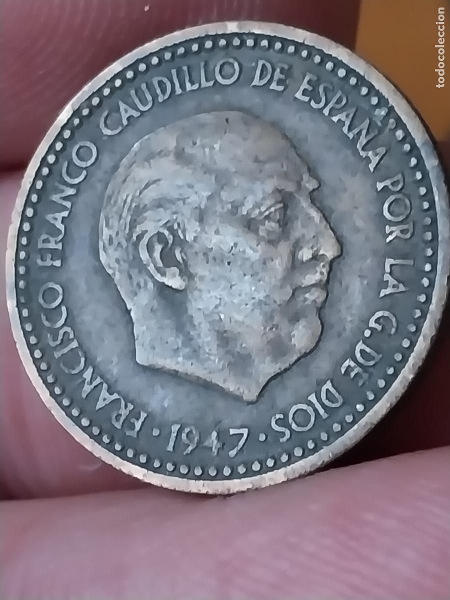 Monedas Franco: PESETA 1947 ESTRELLAS ILEGIBLES ESTADO ESPA&Ntilde;OL MONEDA CIRCULADA ORIGINAL -.**..._**...--