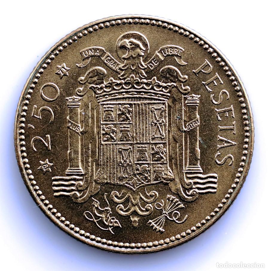 Monedas Franco: Franco. 2,50 Pesetas. 1953*19-71. Madrid. Procedente Tira FNMT. 7 g. Escasa