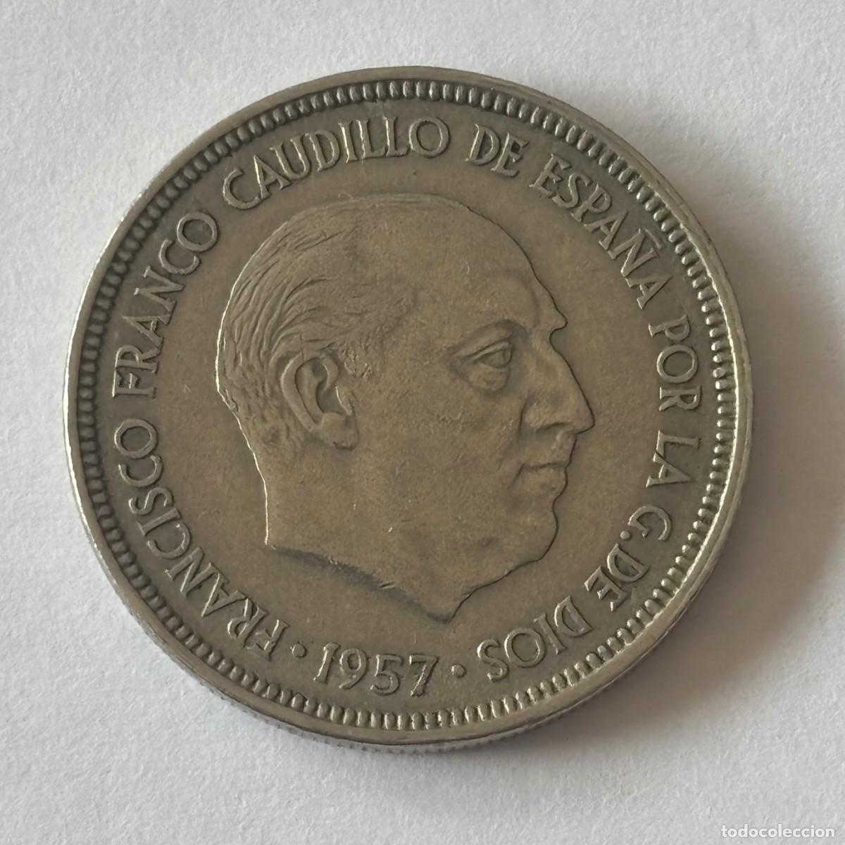 Monedas Franco: MONEDA DE 5 PESETAS 1957 ESTRELLA 58 (FOTO)