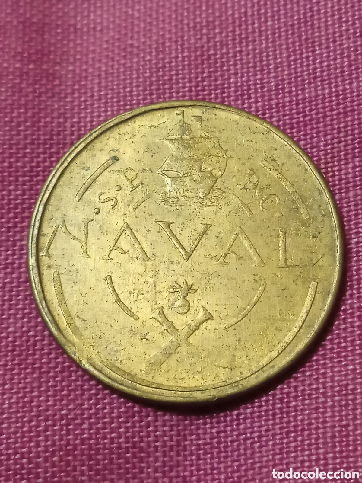 Monedas Franco: X- C&Aacute;DIZ CADIZ PRUEBA PESETA NAVAL ARMADA MARINA SAN CARLOS 1948 PESETA FRANCO