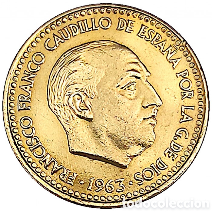 Monedas Franco: 1 peseta de Franco a&ntilde;o 1963