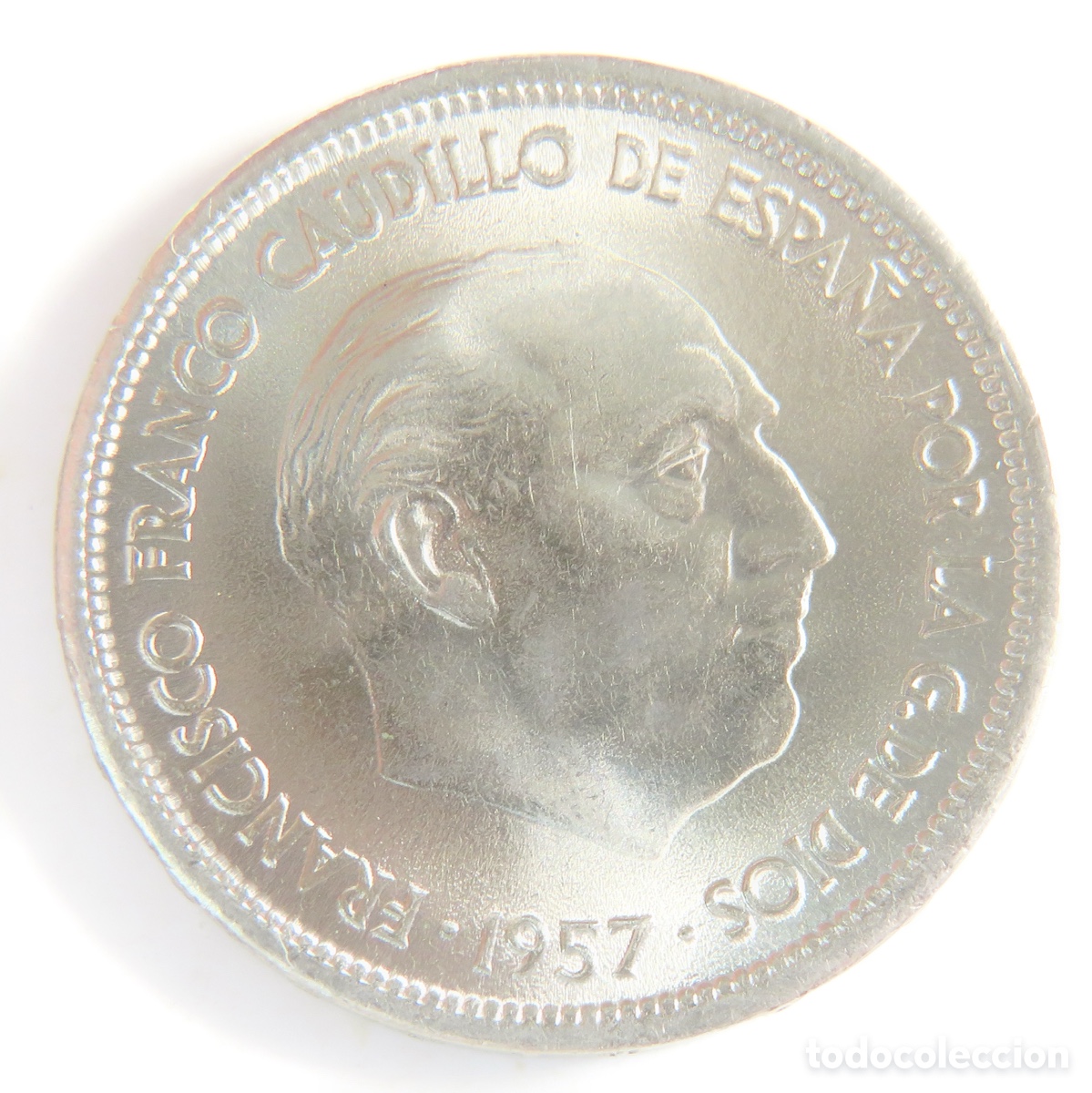 Monedas Franco: Moneda de 25 Pesetas 1957 *69 Franco SC Estado Espa&ntilde;ol Brillo Original