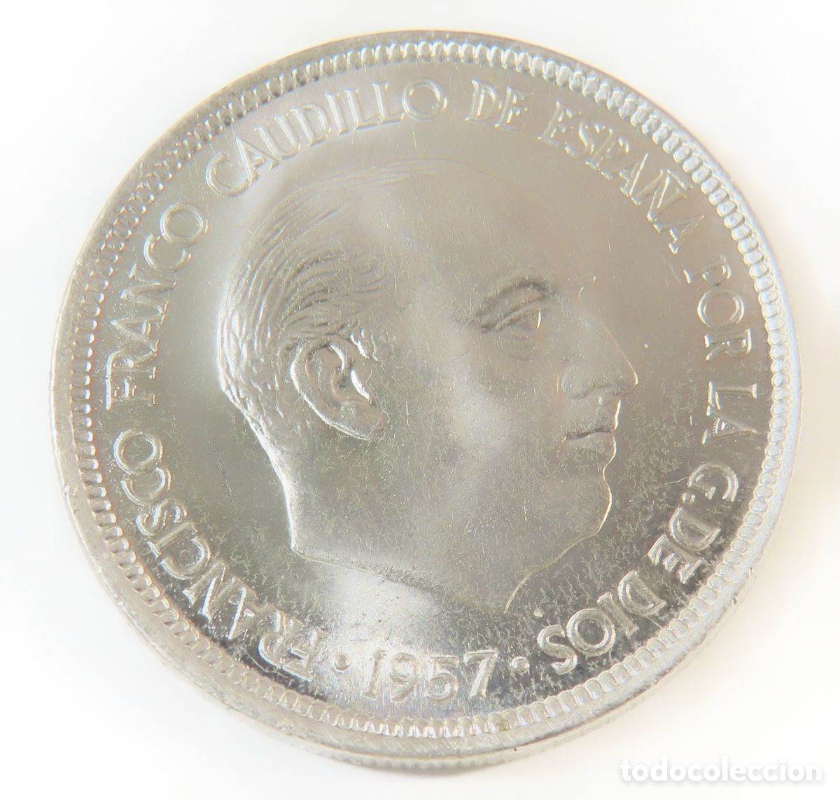 Monedas Franco: Moneda de 5 Pesetas 1957 *75 Franco SC Estado Espa&ntilde;ol Muy Brillante