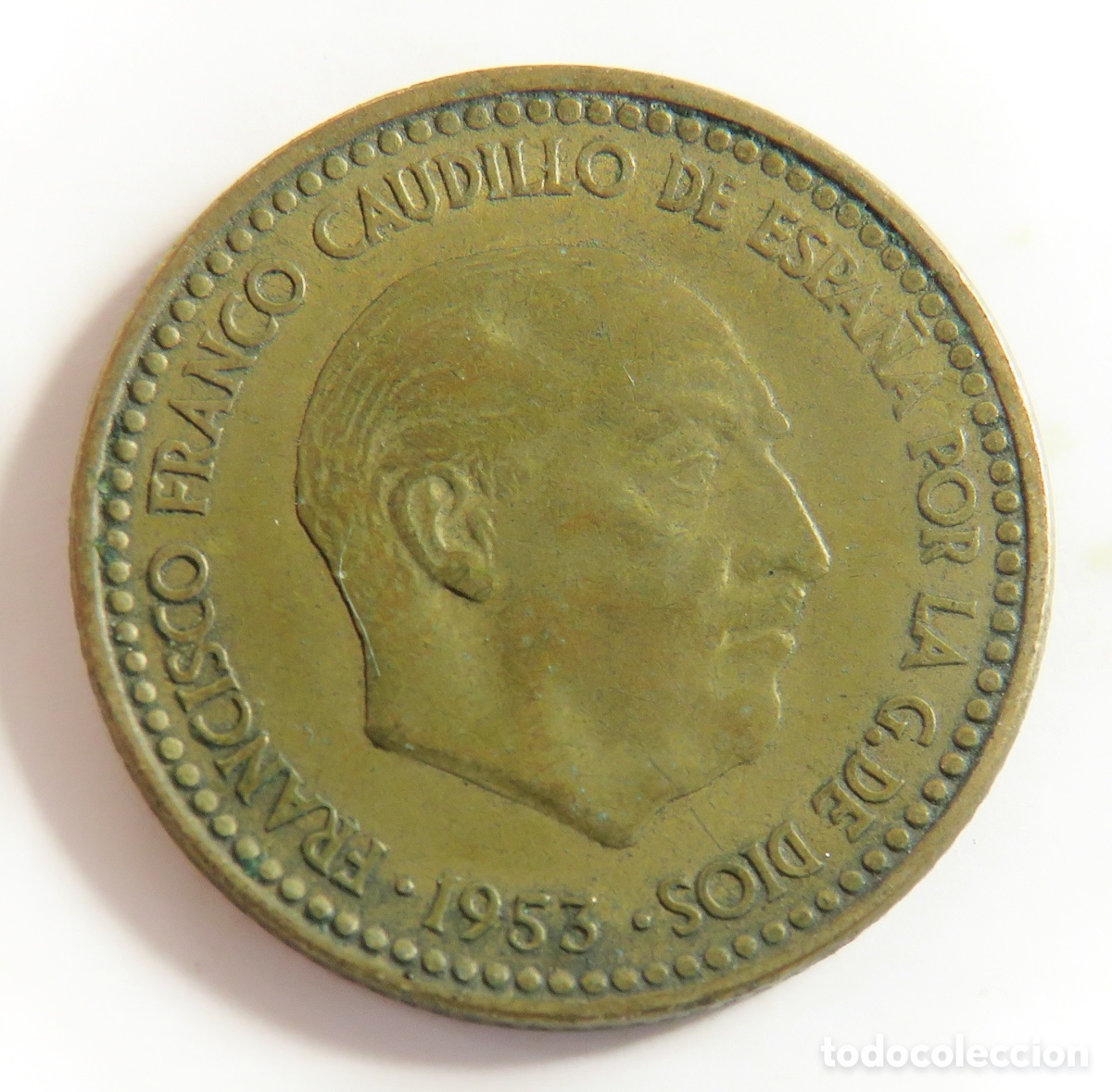 Monedas Franco: Moneda de 1 Peseta 1953 *63 Franco Estado Espa&ntilde;ol MBC.