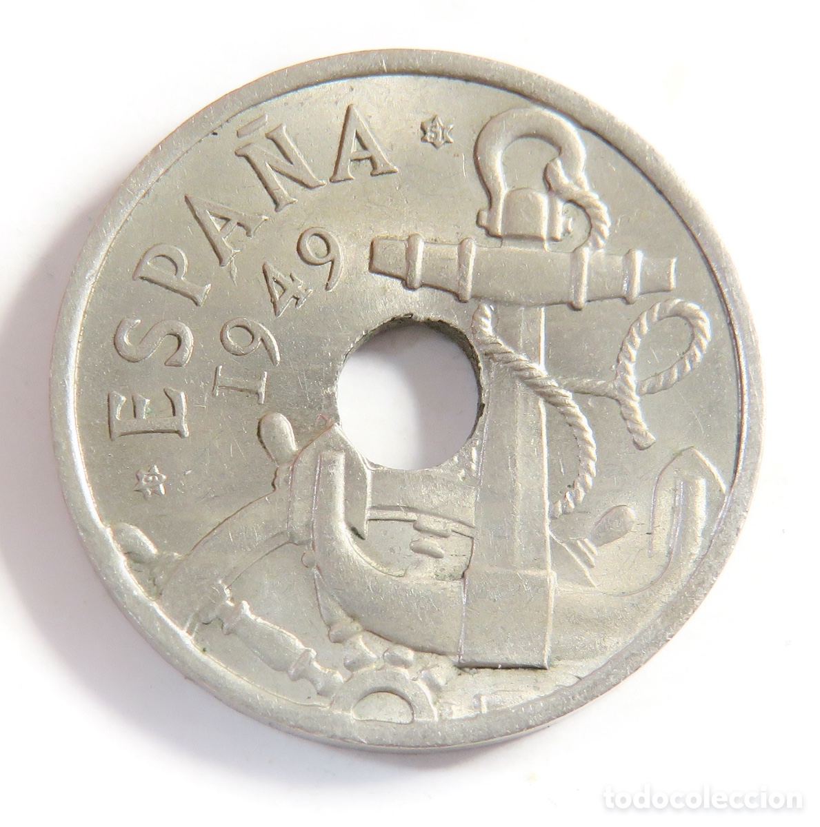 Monedas Franco: Moneda de 50 C&eacute;ntimos 1949 *51 Flechas invertidas. MBC+.Franco ,Estado Espa&ntilde;ol