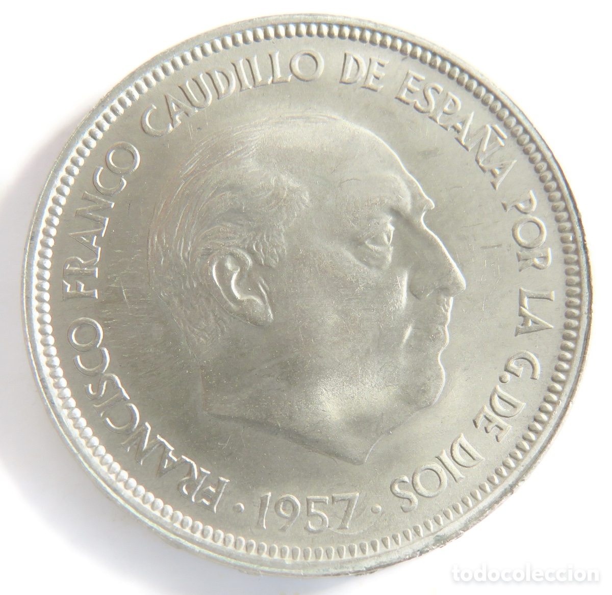 Monedas Franco: Moneda de 50 Pesetas 1957 *67, Franco ,SC ,Muy Brillante