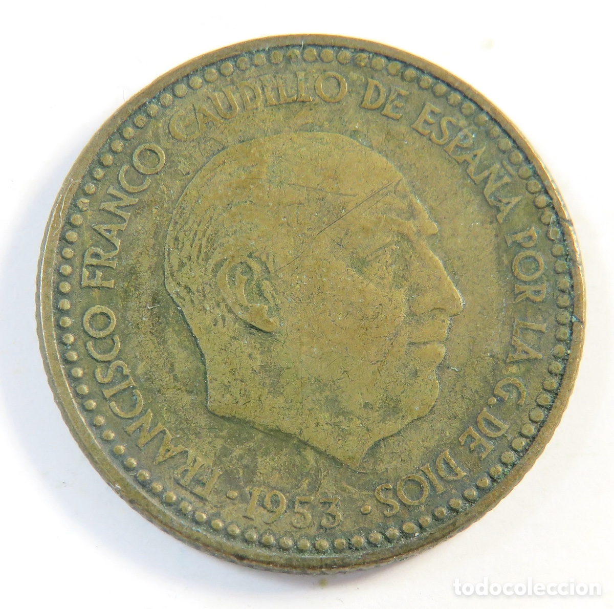 Monedas Franco: Moneda de 1 Peseta 1953 *56 Franco Estado Espa&ntilde;ol Muy Bonita