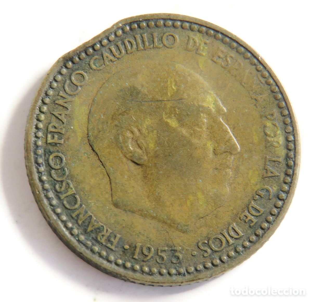 Monedas Franco: Moneda de 1 Peseta 1953 56 Estado Espa&ntilde;ol Franco