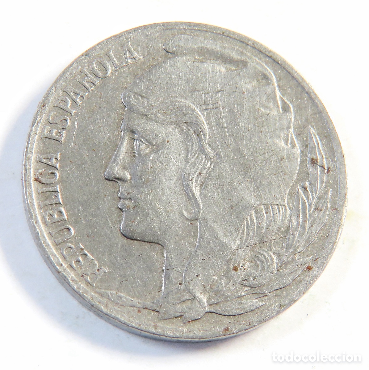 Monedas Franco: Moneda de 5 C&eacute;ntimos 1937 Cabeza Grande Rep&uacute;blica Espa&ntilde;ola Excelente Estado