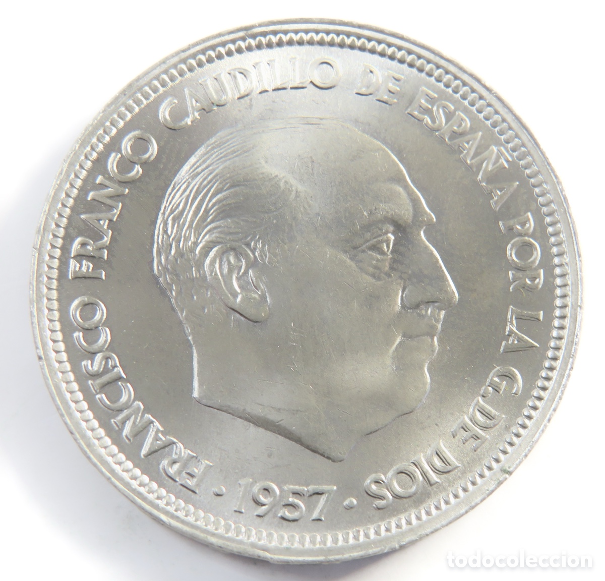 Monedas Franco: Moneda de 50 Pesetas 1957 *59 Franco Sin Circular Excelente Pieza