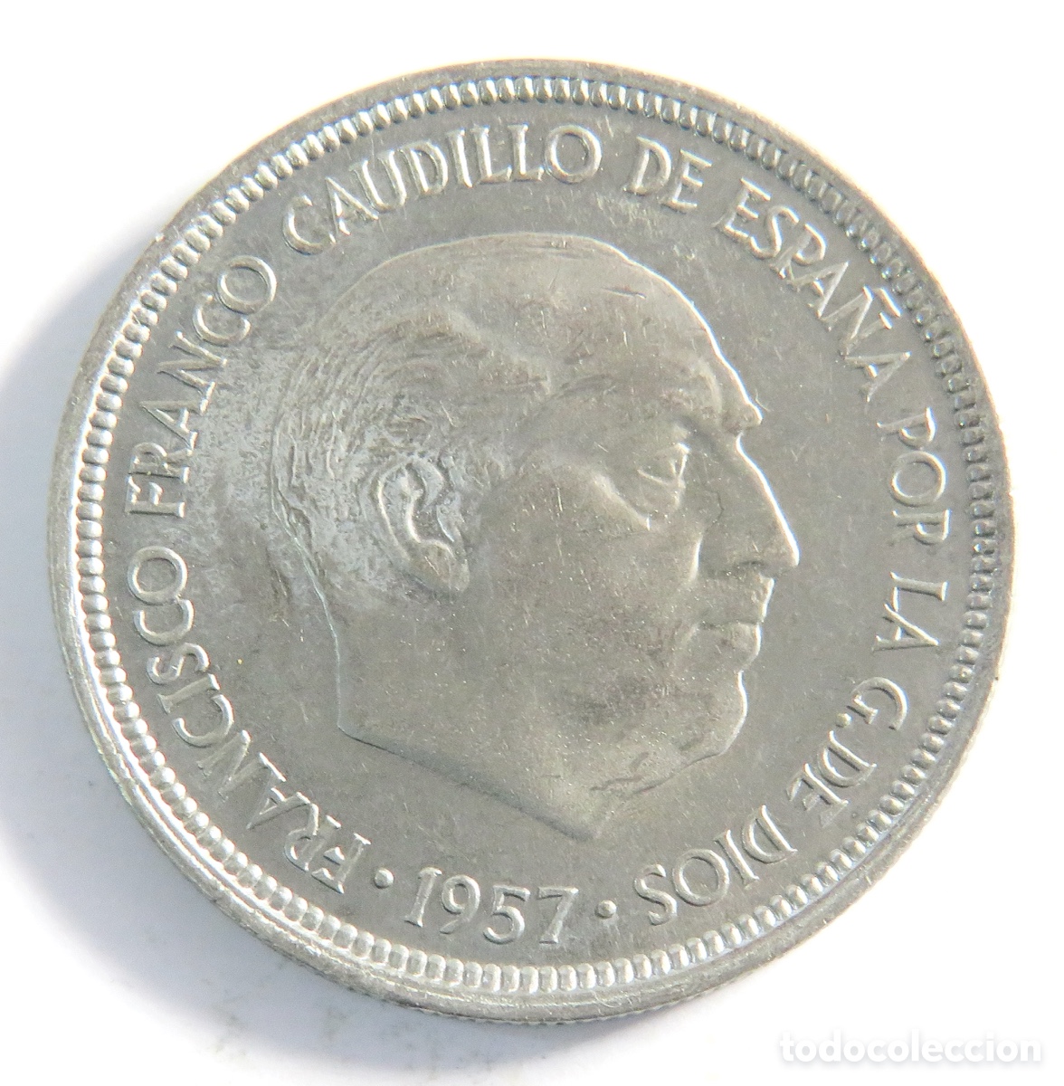 Monedas Franco: Moneda de 5 Pesetas 1957 *73 Franco Sin Circular Duro Espa&ntilde;ol SC