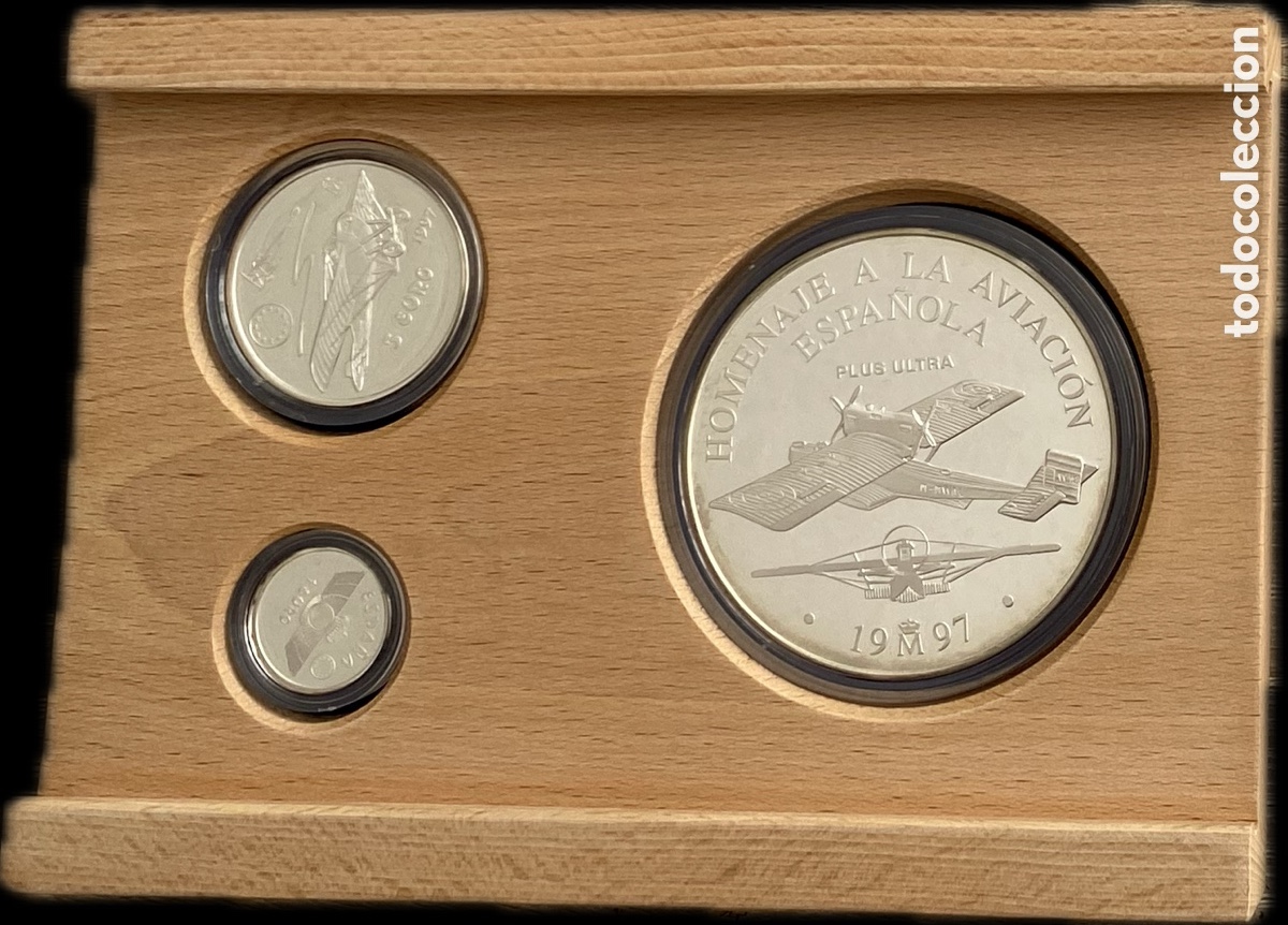 Monedas Franco: Colecci&oacute;n Plata Euro Espa&ntilde;ola 1997 FNMT Completa 3 Monedas Plata + Estuche y COA