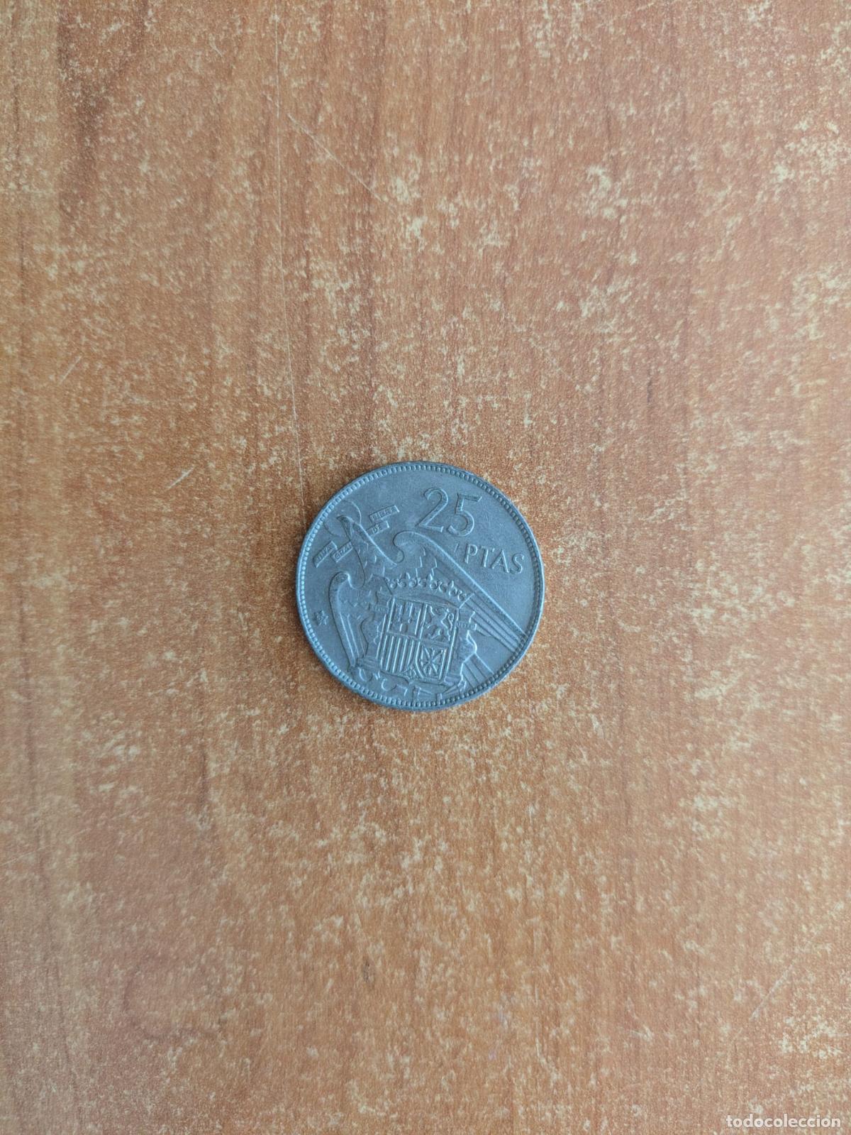 Monedas Franco: Moneda 25 pesetas. Cinco duros. Franco. A&ntilde;o 1957.