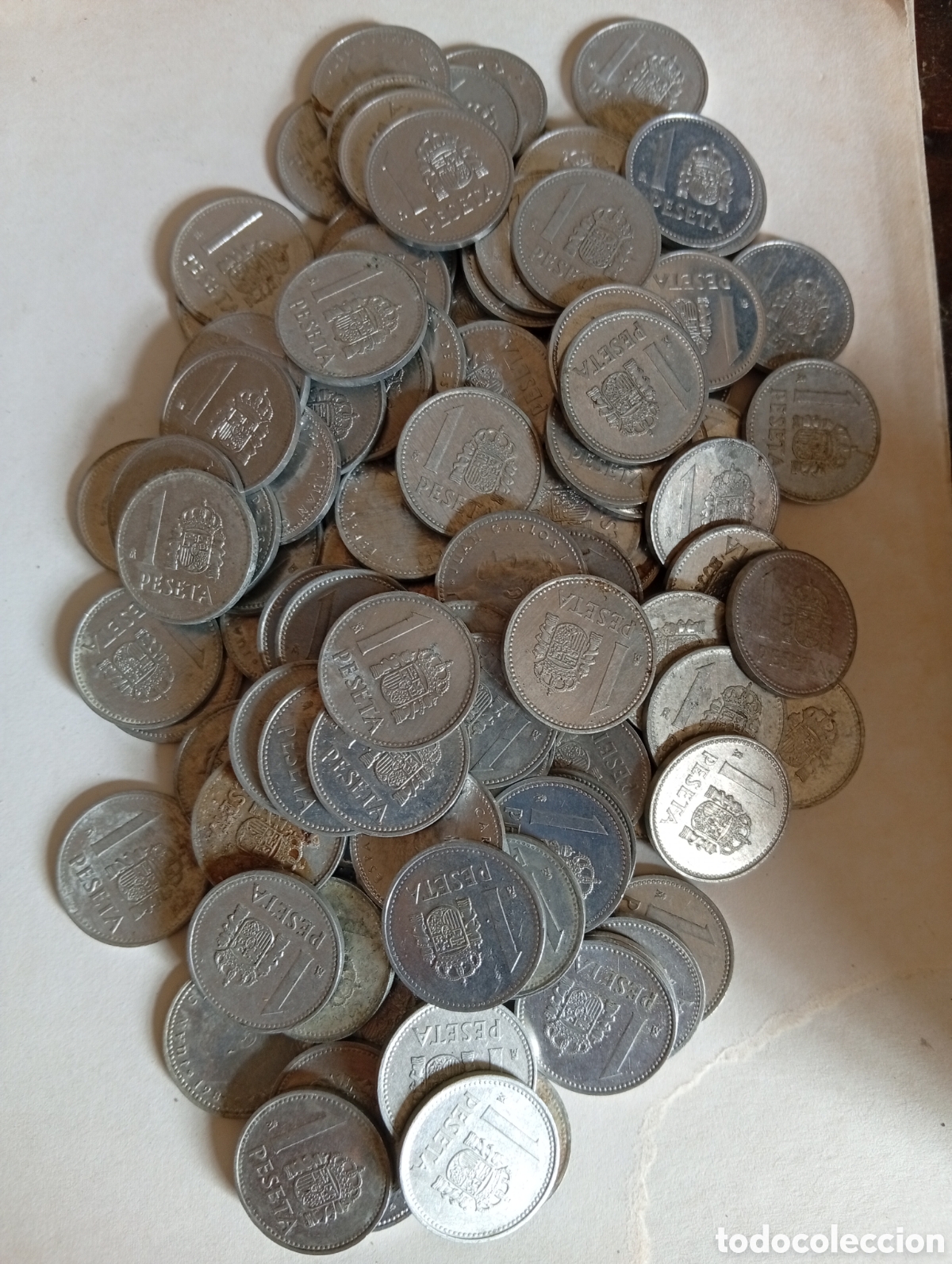 Monedas Franco: Lote de 123 monedas de 1 peseta aluminio