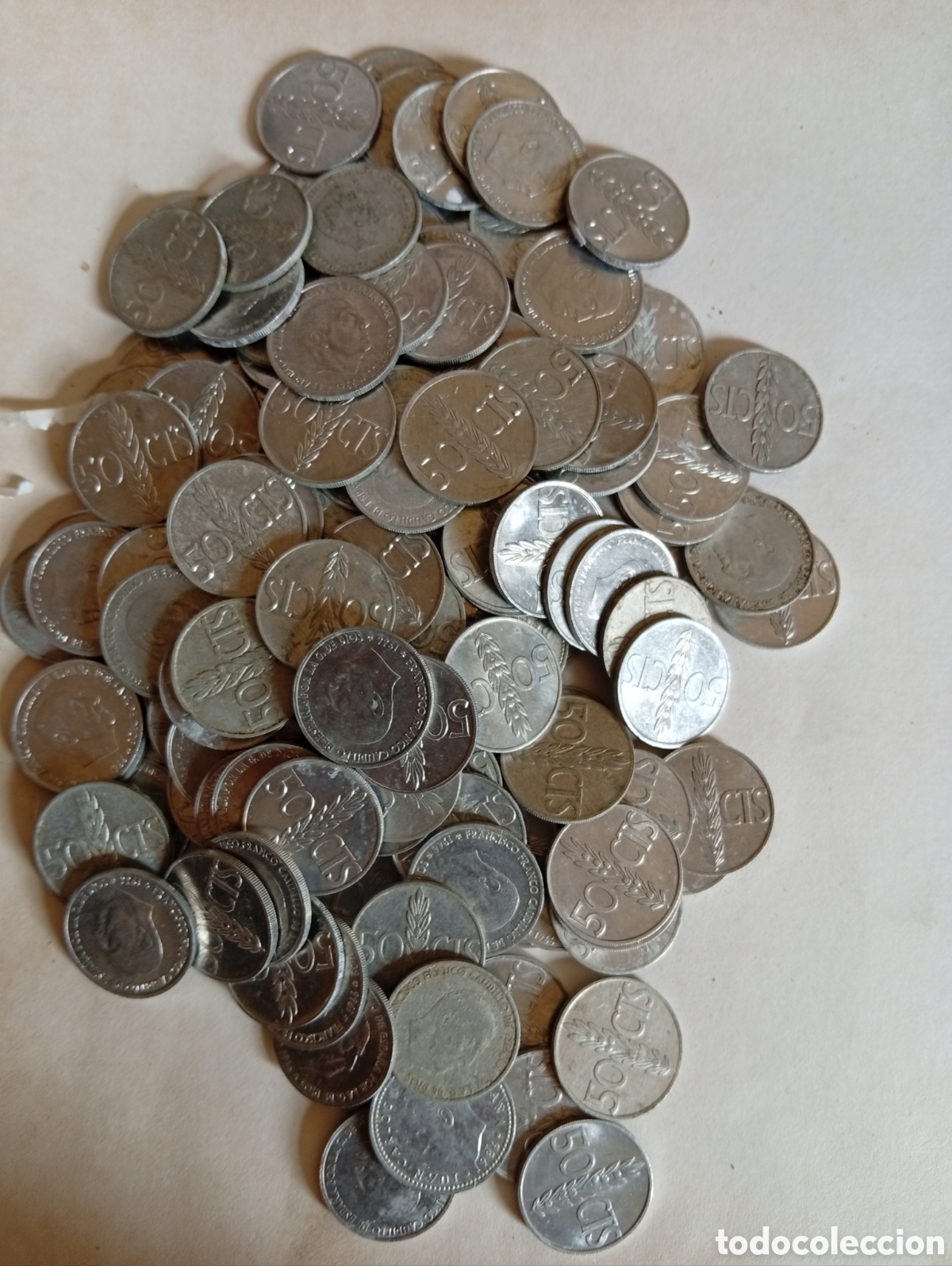 Monedas Franco: Lote de 150 monedas de 50 c&eacute;ntimos de peseta Espa&ntilde;a