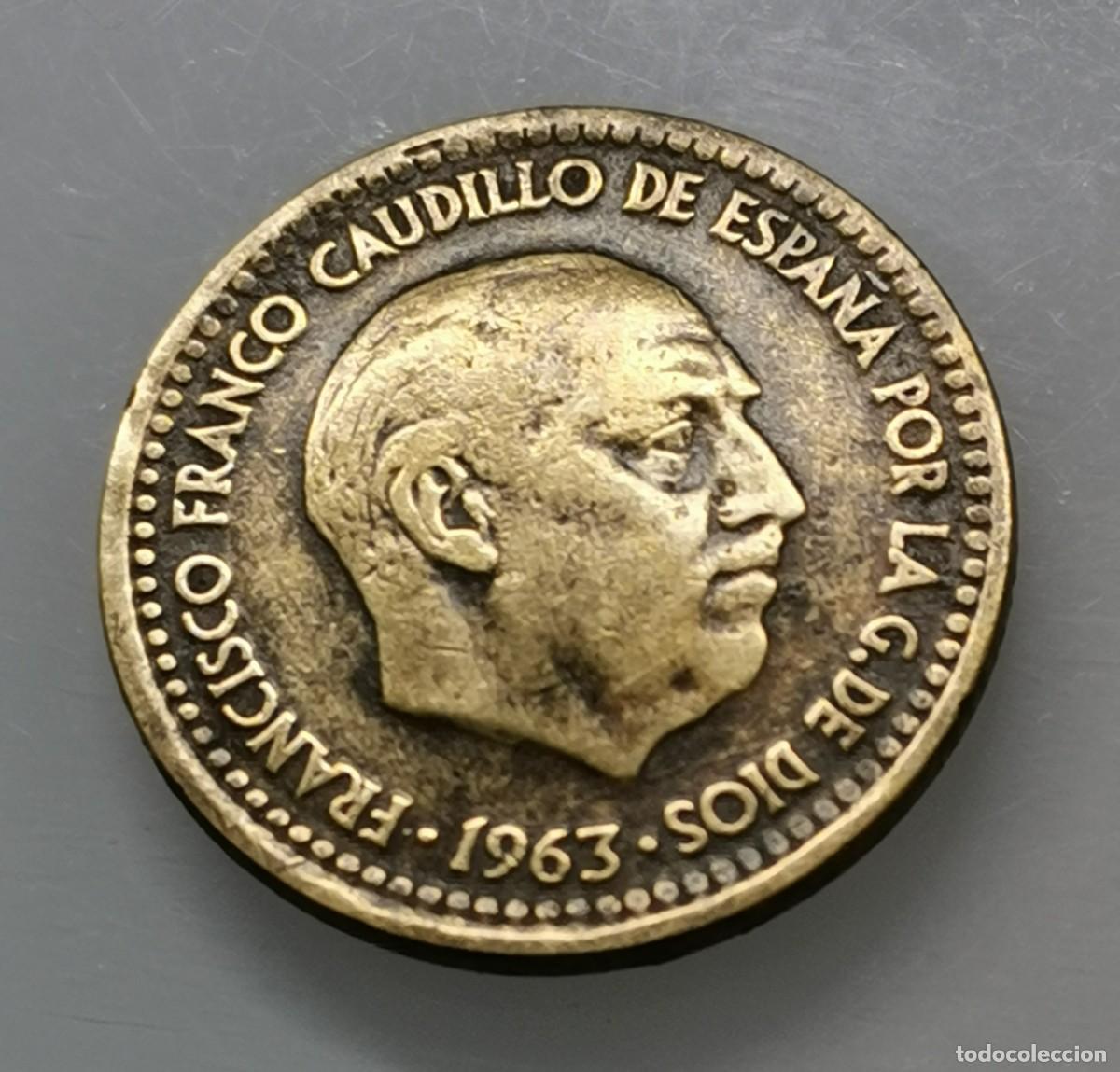Monedas Franco: FRANCISCO FRANCO - 1 PESETA 1963 (*19-65) - MADRID.