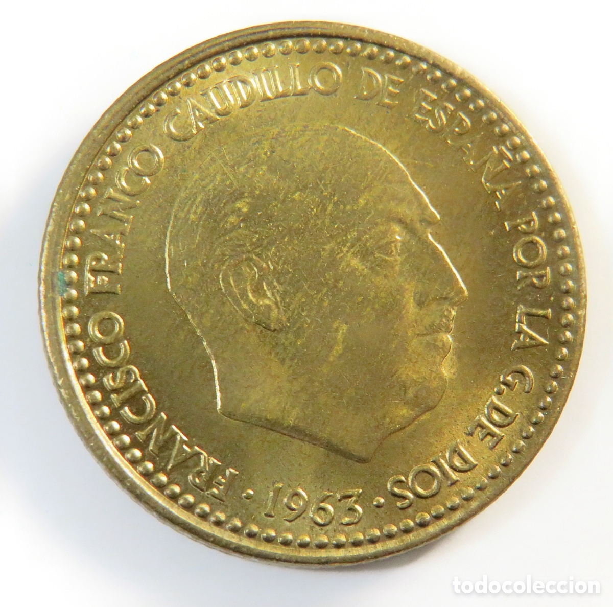 Monedas Franco: Moneda de 1 Peseta 1963 *64 SC Sin Circular Franco Muy Bonita Conservaci&oacute;n