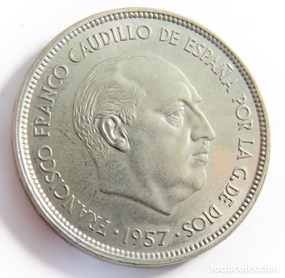 Monedas Franco: Moneda de 25 Pesetas 1957 70 SC Sin Circular Franco Excelente Conservaci&oacute;n