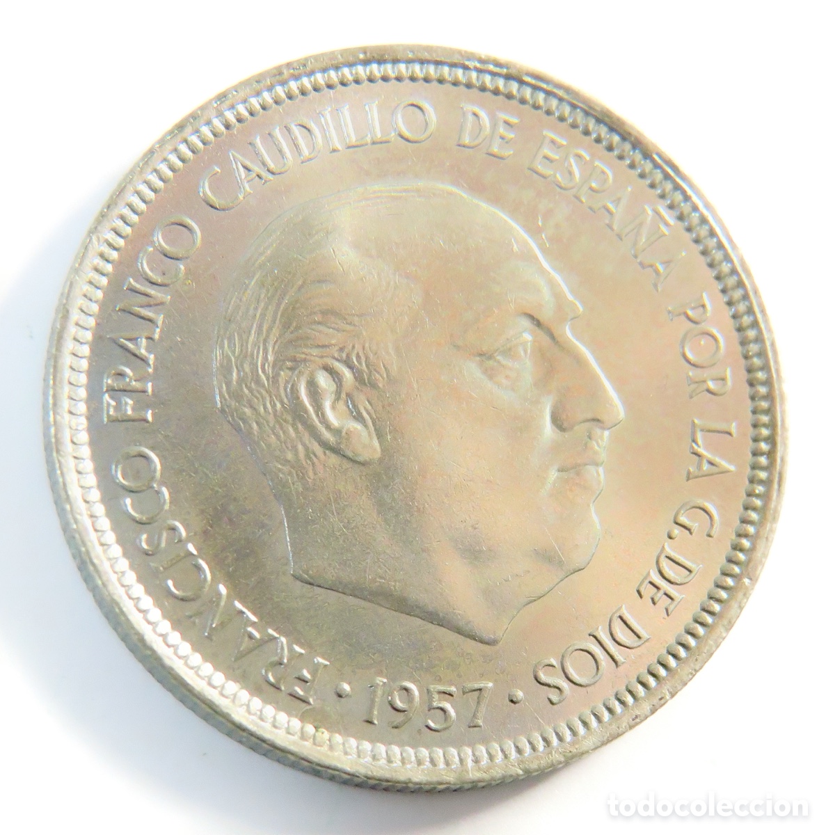 Monedas Franco: Moneda de 5 Pesetas 1957 *72 SC Franco Duro Espa&ntilde;ol