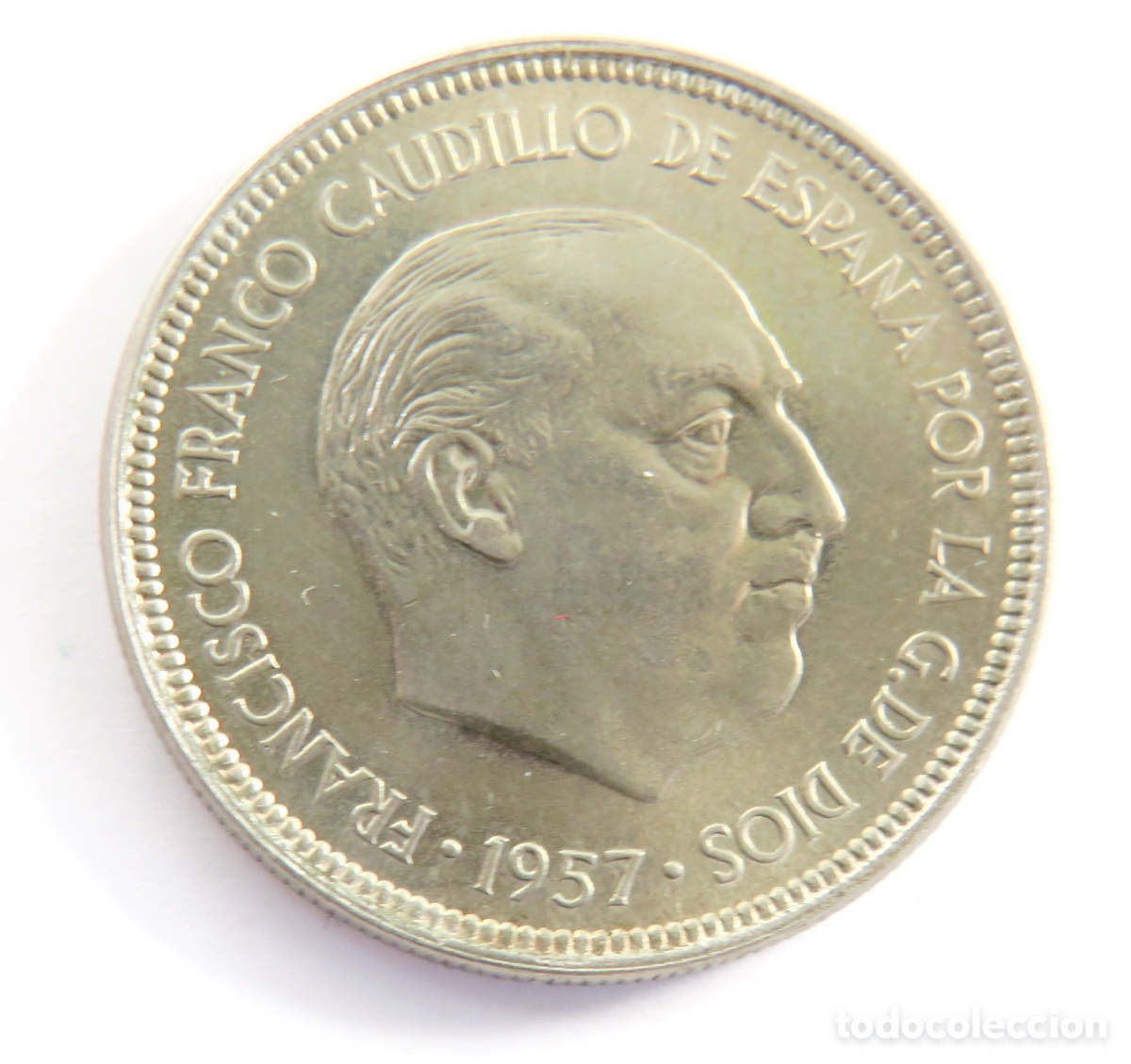 Monedas Franco: Moneda de 5 Pesetas 1957 *68 Sin Circular Franco ,Excelente