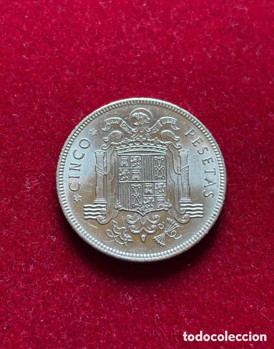 Monedas Franco: 5 PESETAS 1949 (*49) - Foto 2