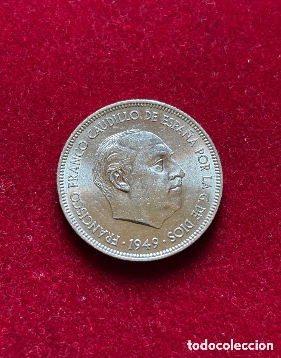 Monedas Franco: 5 PESETAS 1949 (*49)