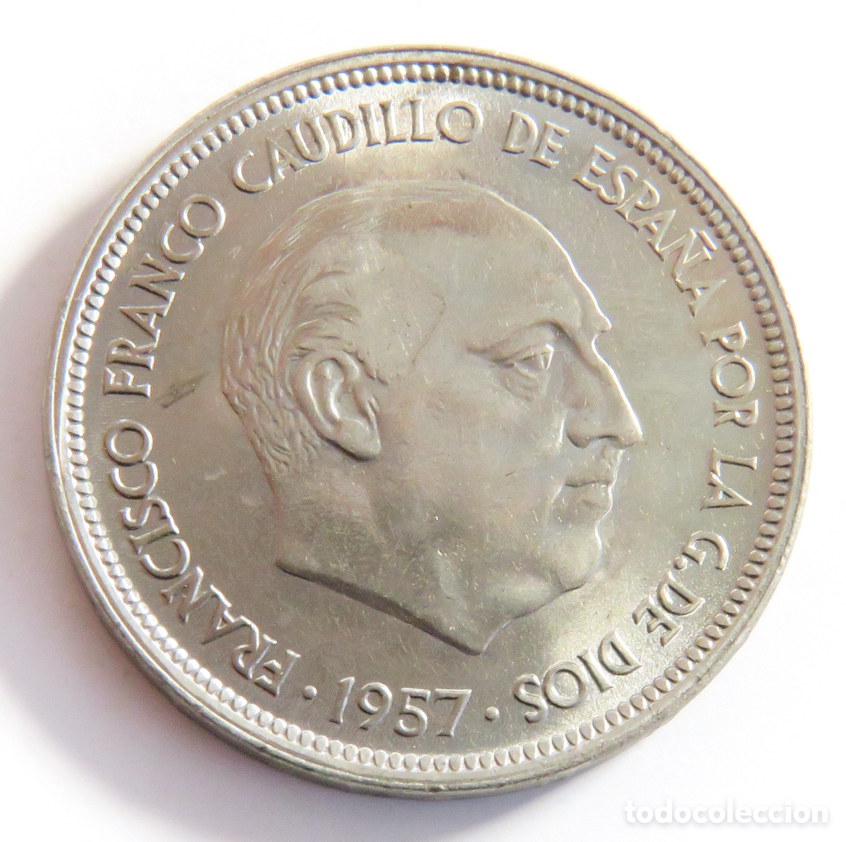 Moedas Franco: 50 Pesetas 1957 *67 SIN CIRCULAR Franco SC Brillo Original Excelente