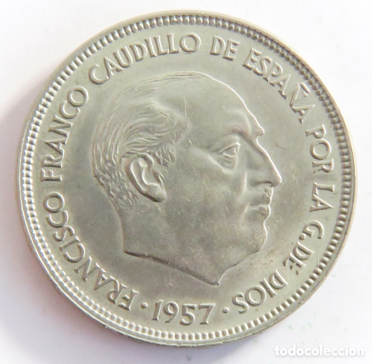 Franco Coins: 25 Pesetas 1957 *67 EBC-MBC+ Franco Moneda Espa&ntilde;ola Excelente Presencia