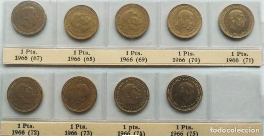 M&uuml;nzen unter Franco: COLECCI&Oacute;N 1 PESETA FRANCO 1966 ESTRELLAS 67-68-69-70-71-72-73.74 Y 75