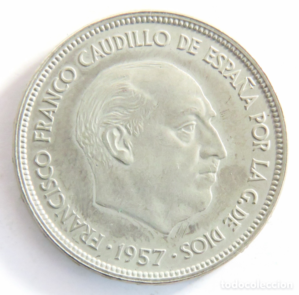 Franco Coins: 25 Pesetas 1957 *75 Casi SC Franco Muy Bonita