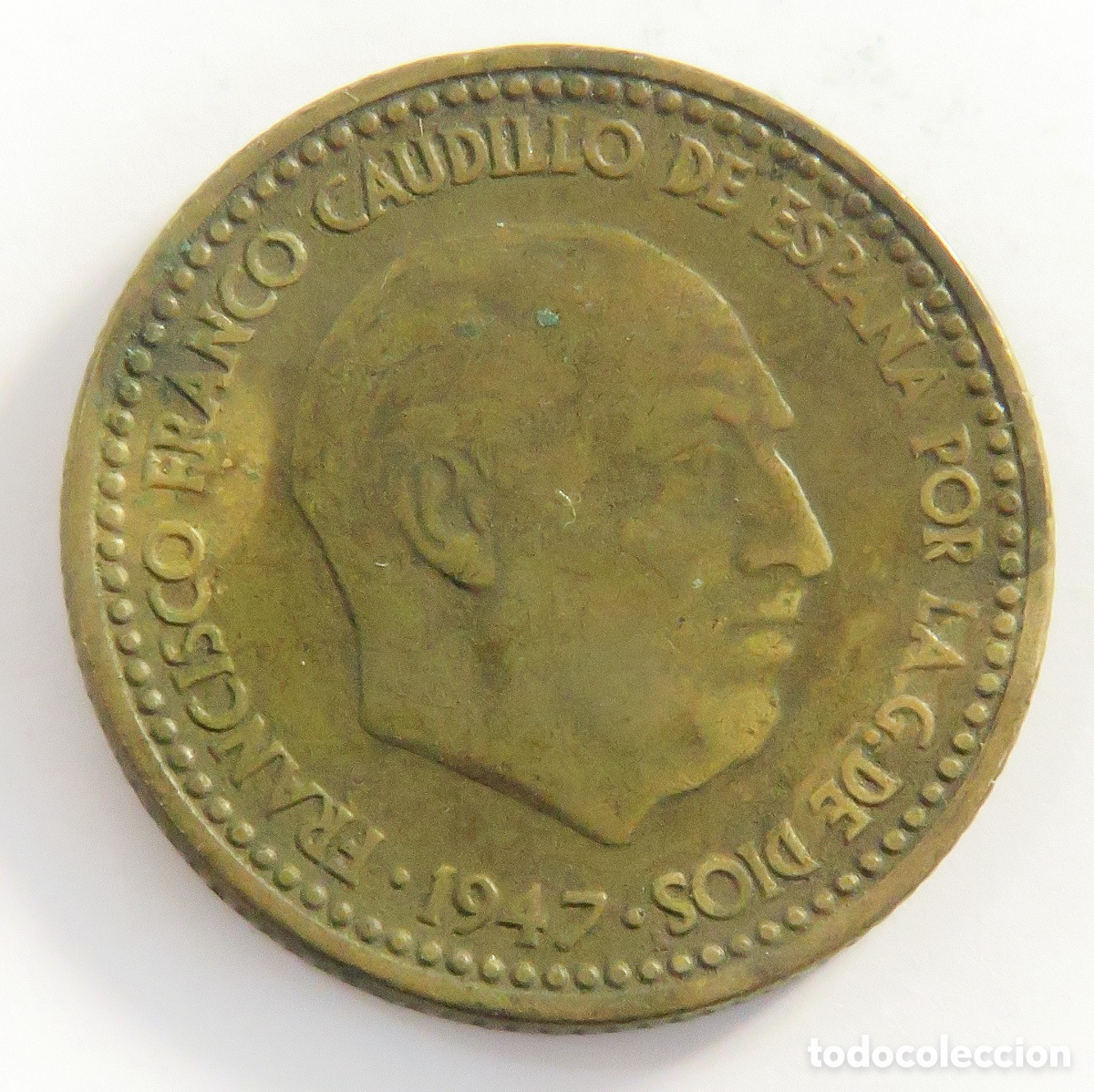 Monedas Franco: 1 Peseta 1947 *53 MBC+ Franco Espa&ntilde;a Muy Bonita