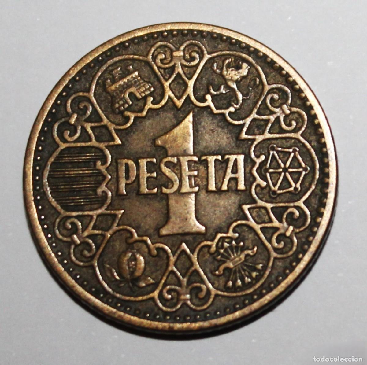 M&uuml;nzen unter Franco: MONEDA DE 1 PESETA FRANCO 1944 (FOTO)