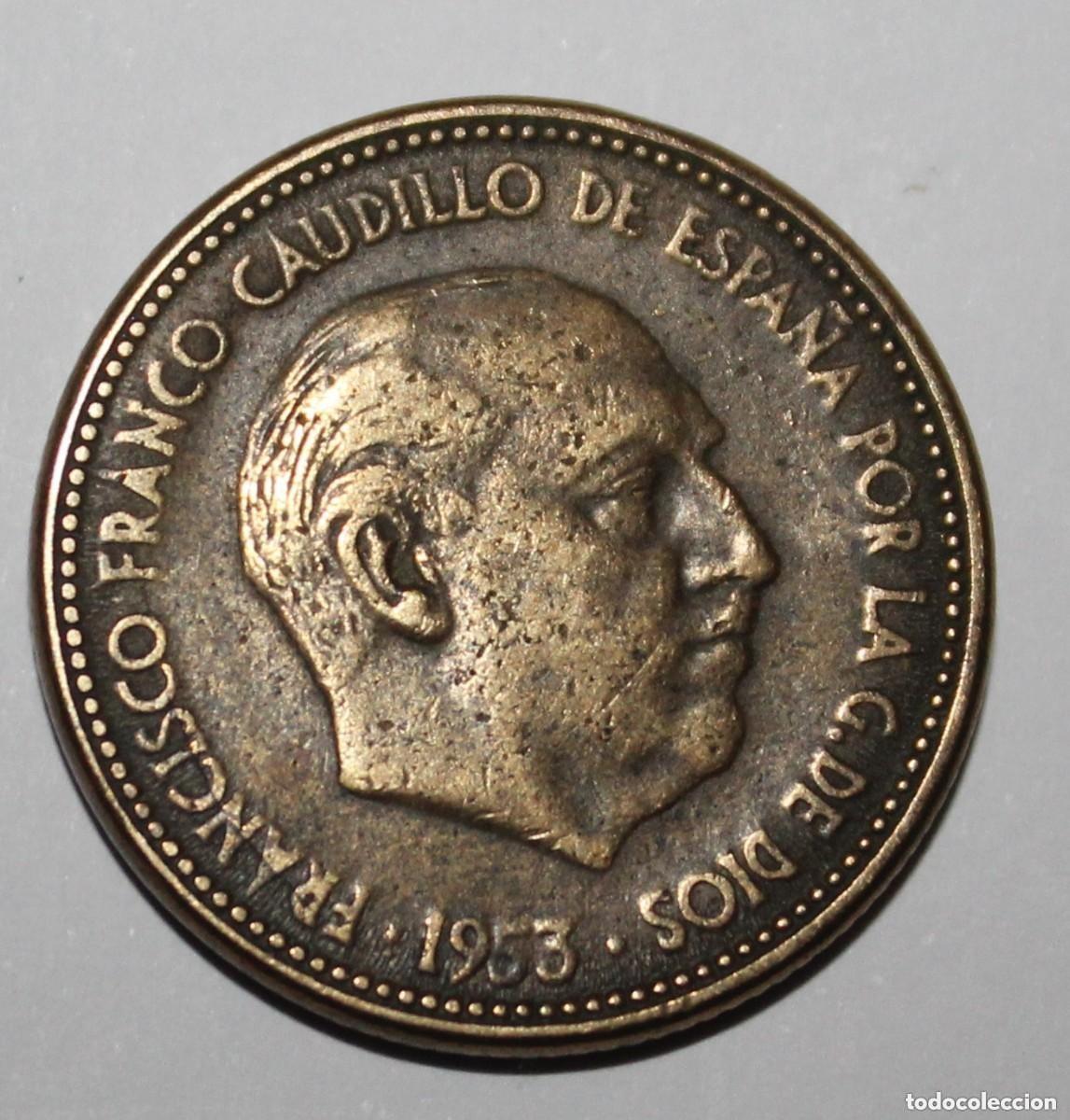 Monnaies Franco: MONEDA DE 2.5 PESETAS 1953 ESTRELLA 54 TODAS LAS LEYENDAS LEGIBLES. (FOTO)