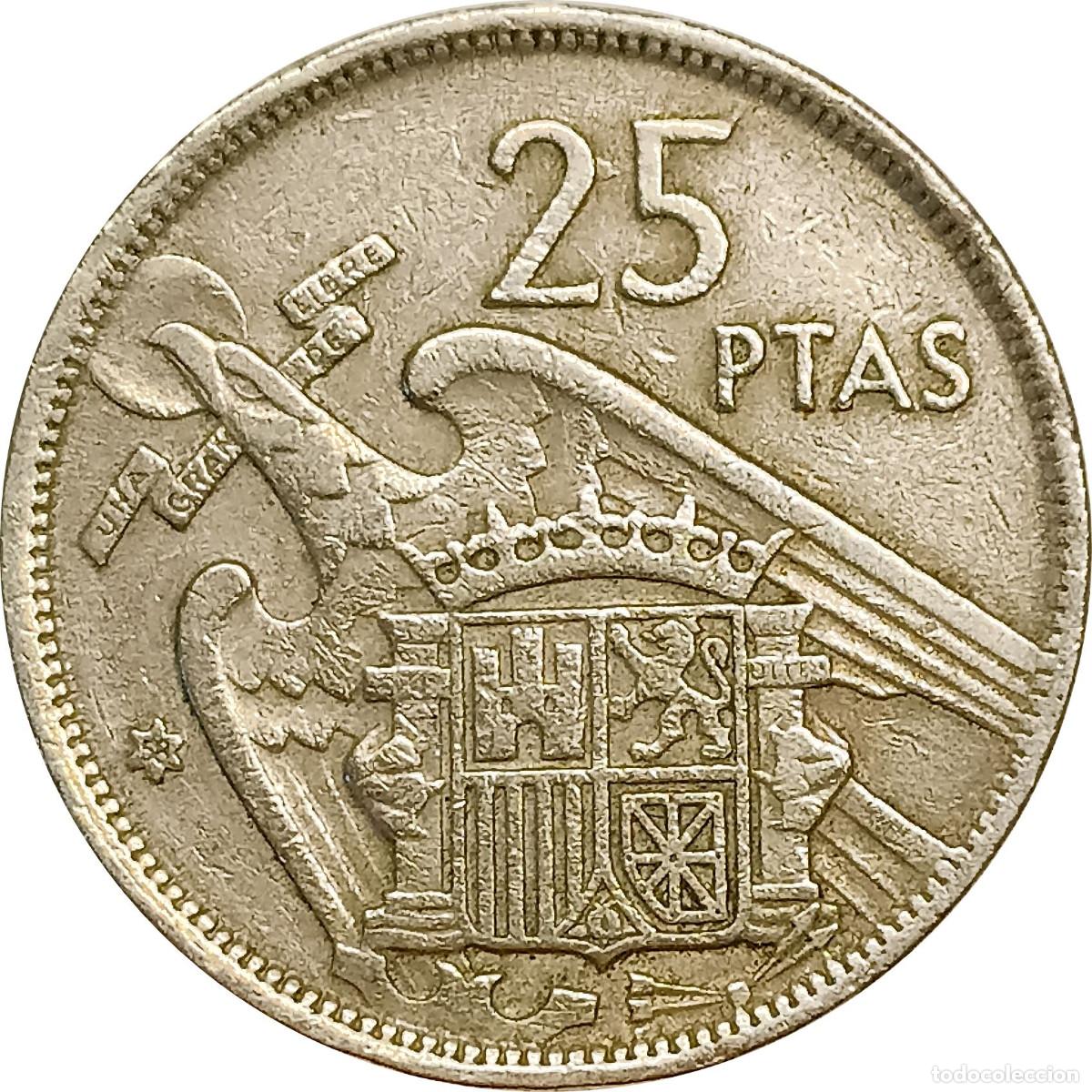 Monedas Franco: &Omega; Espa&ntilde;a. 25 pesetas de 1957 *58. (Franco). KM# 787. (577).