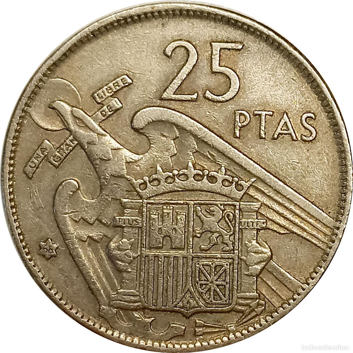 Monedas Franco: &Omega; Espa&ntilde;a. 25 pesetas de 1957 *68. (Franco). KM# 787. (577).