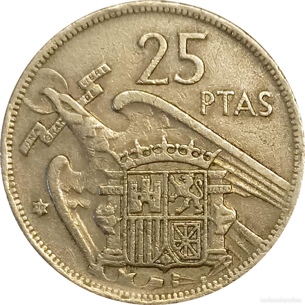Monedas Franco: &Omega; Espa&ntilde;a. 25 pesetas de 1957 *70. (Franco). KM# 787. (577).