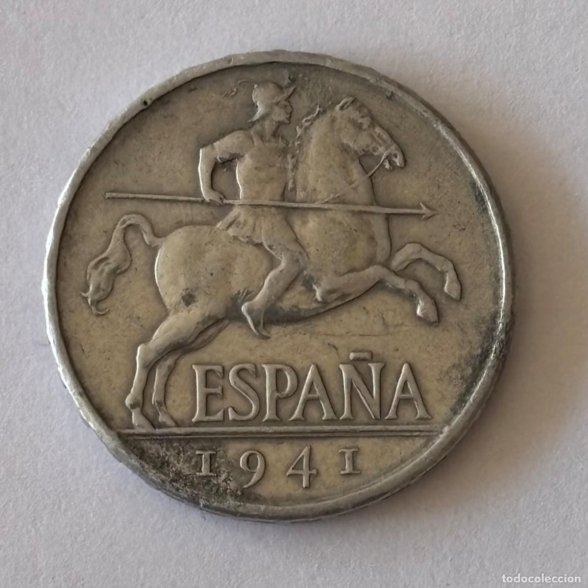Moedas Franco: MONEDA DE 5 CENTIMOS 1941 JINETE (FOTO)