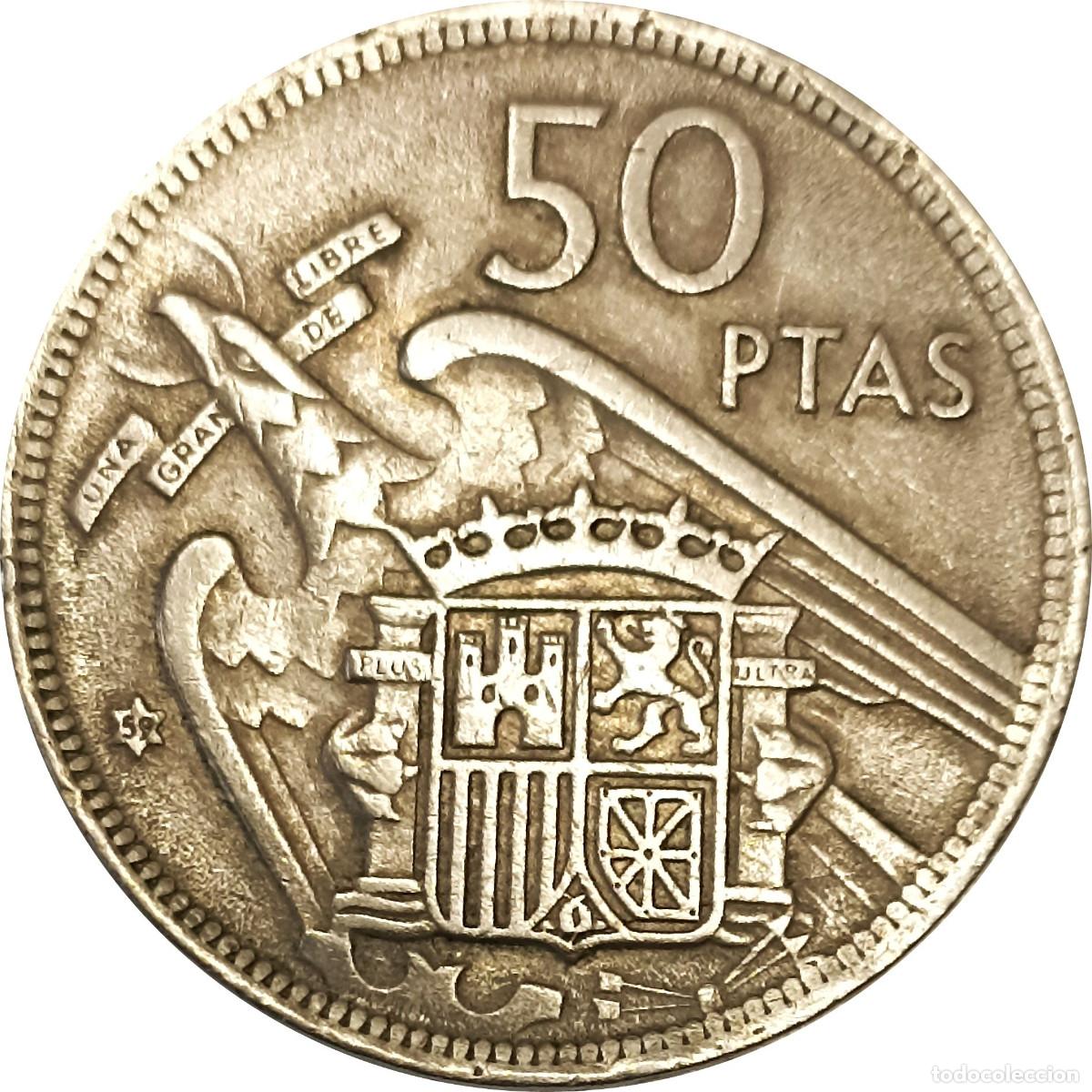 Monedas Franco: &Omega; Espa&ntilde;a. 50 pesetas de 1957 *59. (Franco). KM# 788. (577).