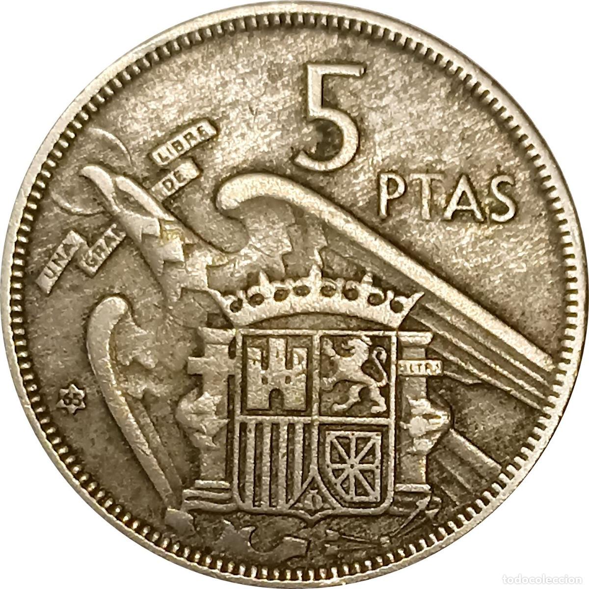 Monedas Franco: &Omega; Espa&ntilde;a. 5 pesetas de 1957 *65. (Franco). KM# 786. (619).