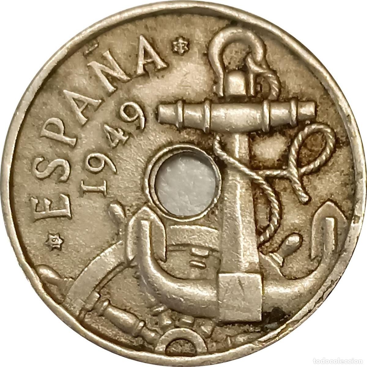 Monedas Franco: &Omega; Espa&ntilde;a. 50 c&eacute;ntimos de 1949 *52. (Franco). KM# 777 (540).