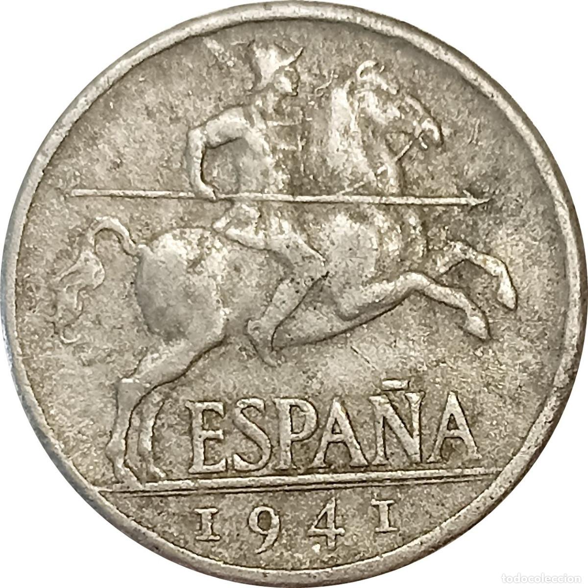 Monedas Franco: Espa&ntilde;a. 5 c&eacute;ntimos de 1941 (Franco). KM# 765 (131).