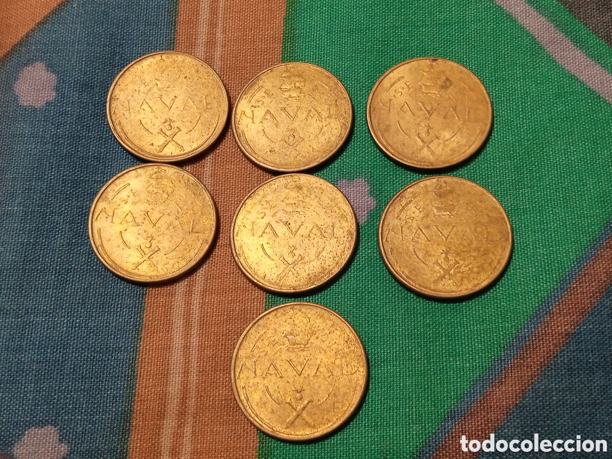 Monedas Franco: X- LOTE 8 PIEZAS C&Aacute;DIZ CADIZ PRUEBA PESETA NAVAL ARMADA MARINA SAN CARLOS 1948 PESETA FRANCO