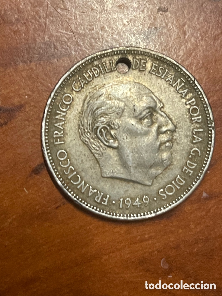 Monedas Franco: Moneda 1 Peseta 1949 Franco Antigua